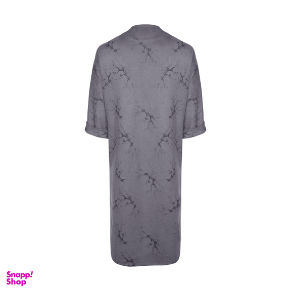 مانتو زنانه مانگ (Mong) مدل سوییت طرح شاخه رنگ طوسی