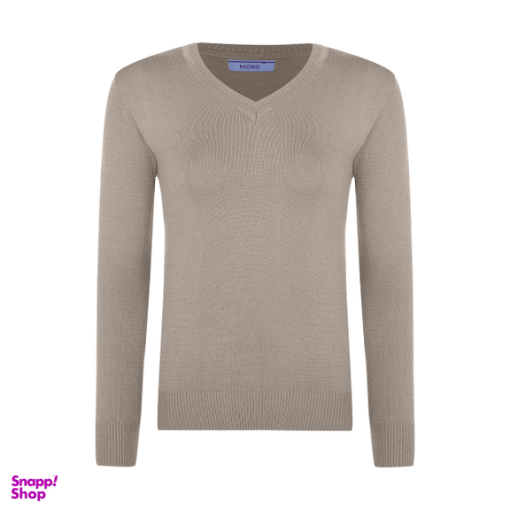 پلیور زنانه مانگ (Mong) مدل بافت آستین بلند یقه هفت فری سایز