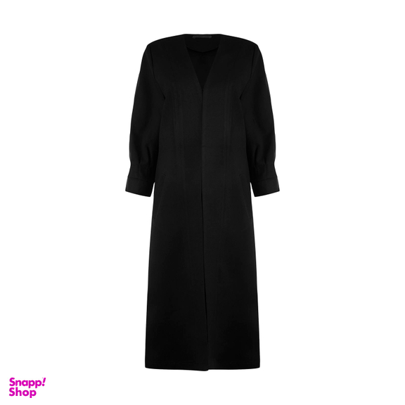 مانتو زنانه مانگ (Mong) مدل توییت پشمی بغل زیپ رنگ مشکی