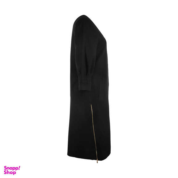 مانتو زنانه مانگ (Mong) مدل توییت پشمی بغل زیپ رنگ مشکی