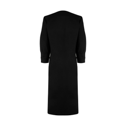 مانتو زنانه مانگ (Mong) مدل توییت پشمی بغل زیپ رنگ مشکی