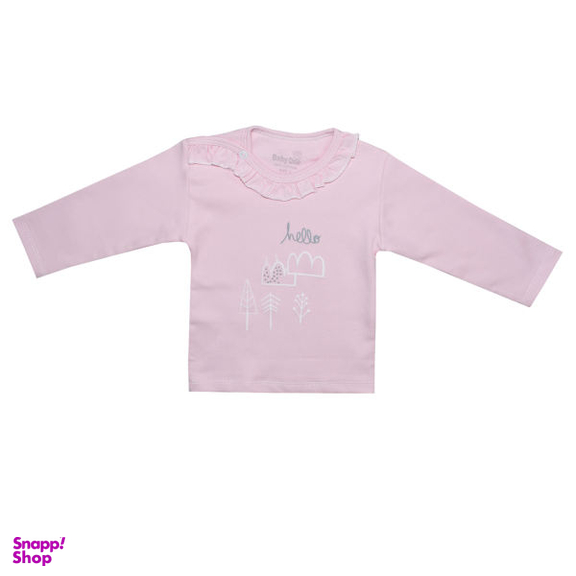 تی شرت آستین بلند نوزادی بی بی وان (Baby One) مدل چین دار کد 11