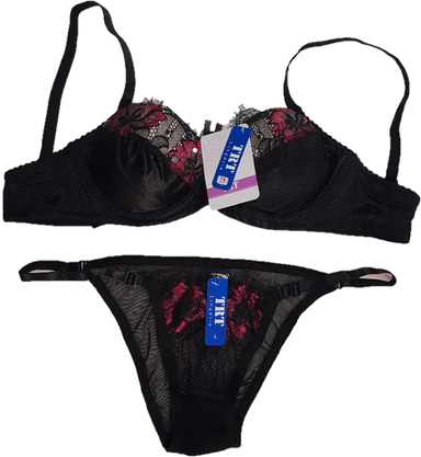 ست لباس زیر زنانه ساتن مدل دانتل