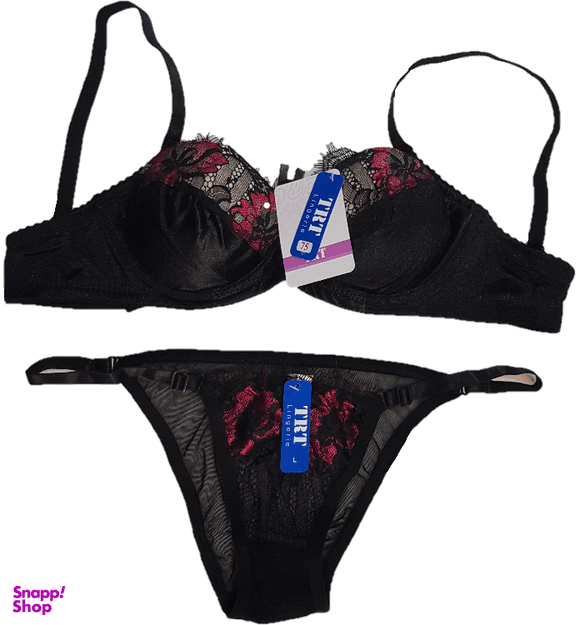 ست لباس زیر زنانه ساتن مدل دانتل