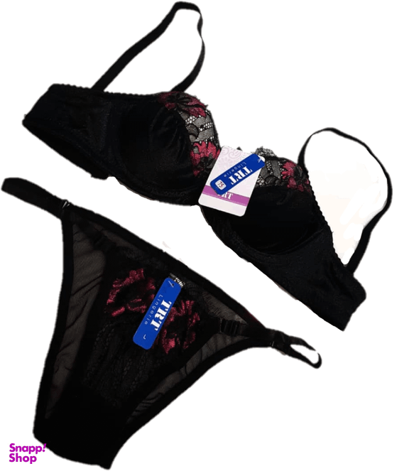 ست لباس زیر زنانه ساتن مدل دانتل