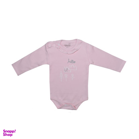 بادی آستین بلند نوزادی بی بی وان (Baby One) مدل چین دار کد 1