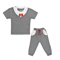 ست تی شرت و شلوار نوزادی بی بی وان (Baby One) مدل پاپیون کد 2