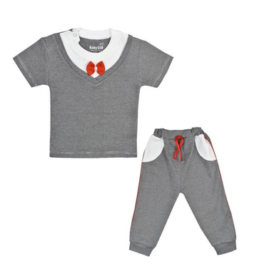 ست تی شرت و شلوار نوزادی بی بی وان (Baby One) مدل پاپیون کد 2