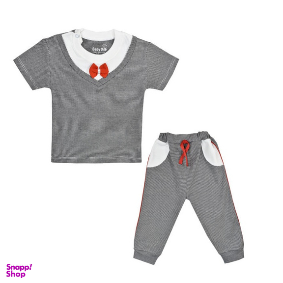 ست تی شرت و شلوار نوزادی بی بی وان (Baby One) مدل پاپیون کد 2