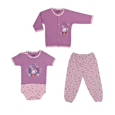 ست 3 تکه لباس نوزادی بی بی وان (Baby One) مدل خرگوش کد 1