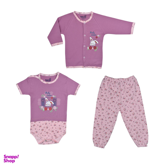 ست 3 تکه لباس نوزادی بی بی وان (Baby One) مدل خرگوش کد 1