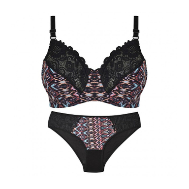 ست سوتین و شورت نخی گل دار زنانه کد 340008350