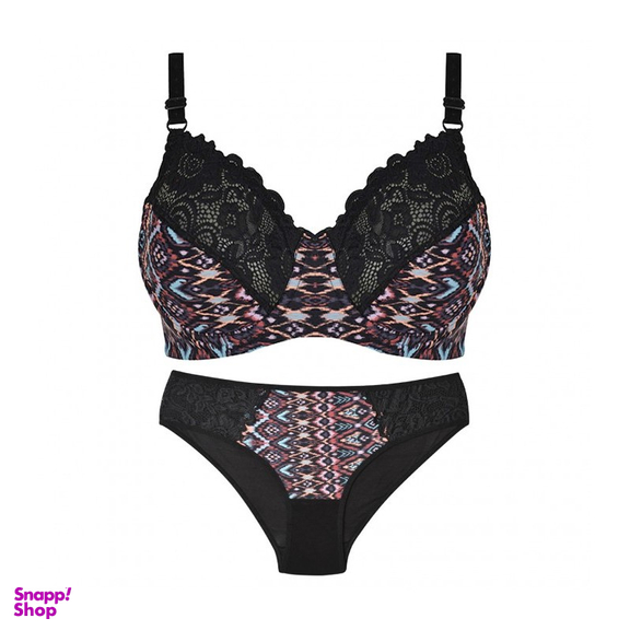 ست سوتین و شورت نخی گل دار زنانه کد 340008350