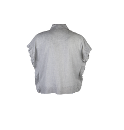 بلوز لنین گره ای رنگ نقره‌ای سایز Free Size کد 30503064
