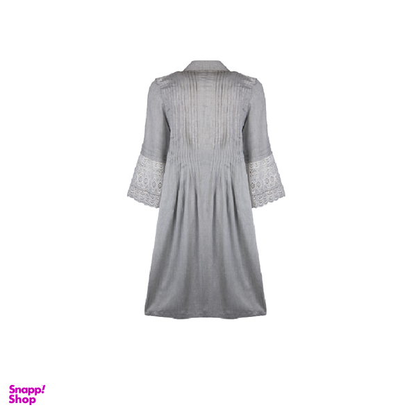 مانتو لنین پیله دار رنگ طوسی روشن سایز Free Size کد 30301165
