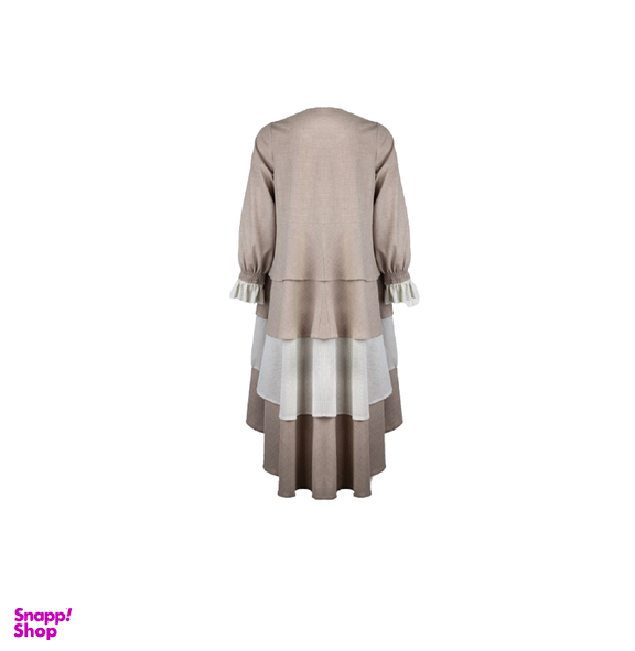 مانتو لنین چینه رنگ رنگ قهوه‌ای سایز Free Size کد 30301170
