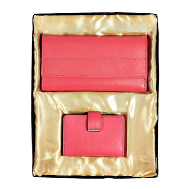 ست هدیه چرم آرتان کد ALZ094 رنگ صورتی