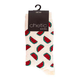 جوراب زنانه چتیک (Chetic) طرح هندوانه کد RG- C611 رنگ سفید