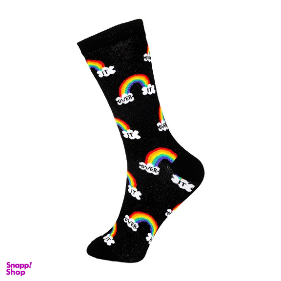 جوراب زنانه چتیک (Chetic) طرح رنگین کمان مدل RG-C813 رنگ مشکی