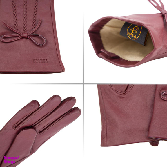 دستکش زنانه تیانا رنگ زرشکی