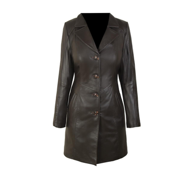 پالتو زنانه الیزا رنگ قهوه ای تیره