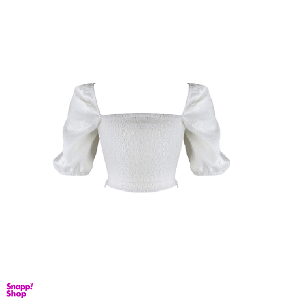 بلوز کراپ چیندار رنگ سفید کد 30503065
