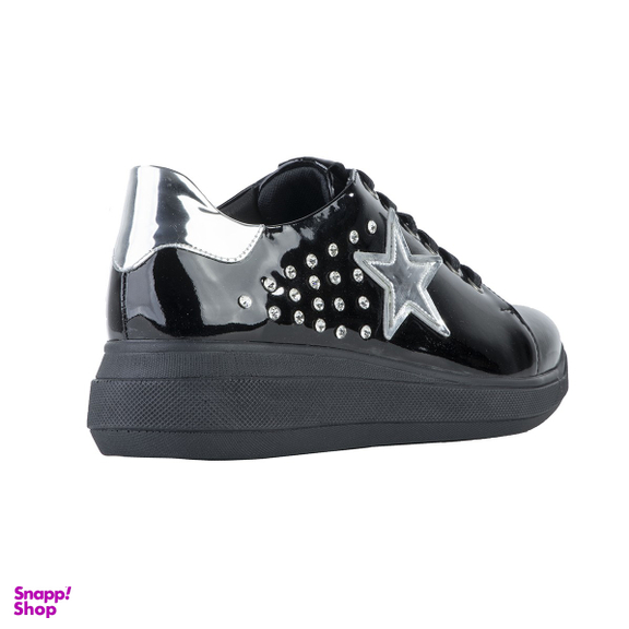 کفش روزمره زنانه دنیلی (Daniellee) مدل Argon Lace Star رنگ مشکی سیلور