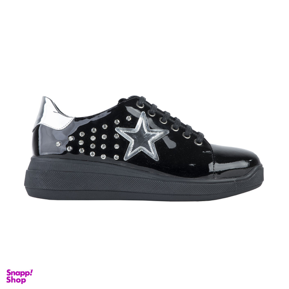 کفش روزمره زنانه دنیلی (Daniellee) مدل Argon Lace Star رنگ مشکی سیلور