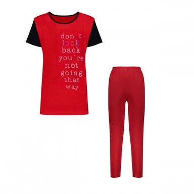 ست بلوز شلوار نخی زنانه ریواس (Reevas) طرح حروف چاپی انگلیسی کد 358235205 فری سایز