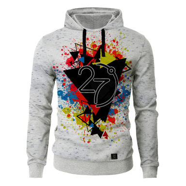 هودی مردانه 27 مدل مثلت کد Mr 57 رنگ طوسی روشن