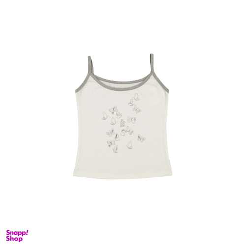 ست تاپ و شلوارک دخترانه چاپ پروانه رنگ طوسی
