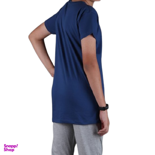 تیشرت پسرانه یقه گرد بیسیک رنگ آبی نفتی