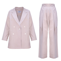 ست کت و شلوار زنانه کلوتو مدل MADDOX cRm رنگ یاسی سایز فری (38-42)