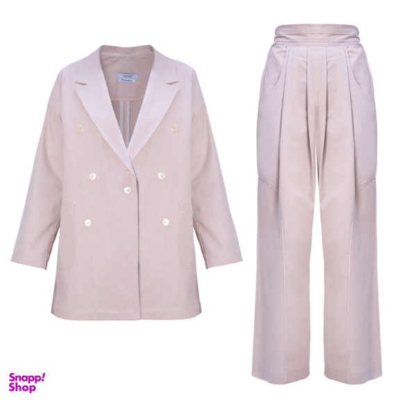 ست کت و شلوار زنانه کلوتو مدل MADDOX cRm رنگ یاسی سایز فری (38-42)