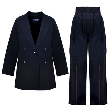 ست کت و شلوار زنانه کلوتو مدل MADDOX رنگ مشکی سایز فری (38-40)