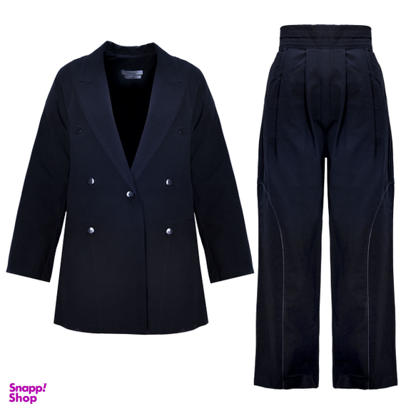 ست کت و شلوار زنانه کلوتو مدل MADDOX رنگ مشکی سایز فری (38-40)