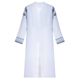 مانتو زنانه کلوتو مدل Halfrob Mnt.bl.Wh رنگ سفید مشکی