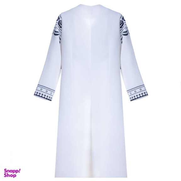 مانتو زنانه کلوتو مدل Halfrob Mnt.bl.Wh رنگ سفید مشکی