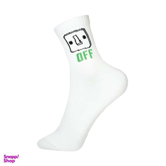 جوراب زنانه چتیک (Chetic) طرح ON ، OFF مدل RG-C 955 رنگ سفید