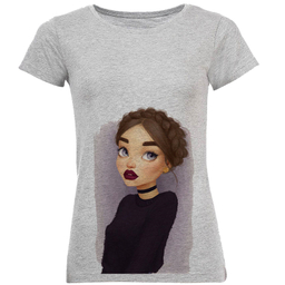 تی شرت زنانه طرح نقاشی دختر کد C130