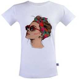 تیشرت زنانه آکو طرح دختر کد SS05