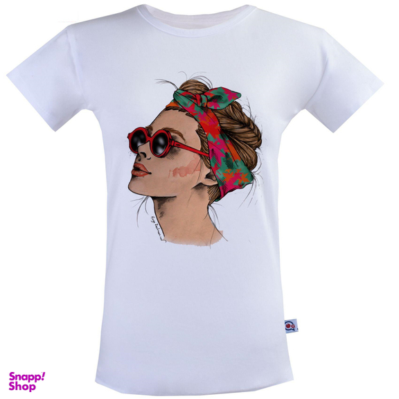 تیشرت زنانه آکو طرح دختر کد SS05