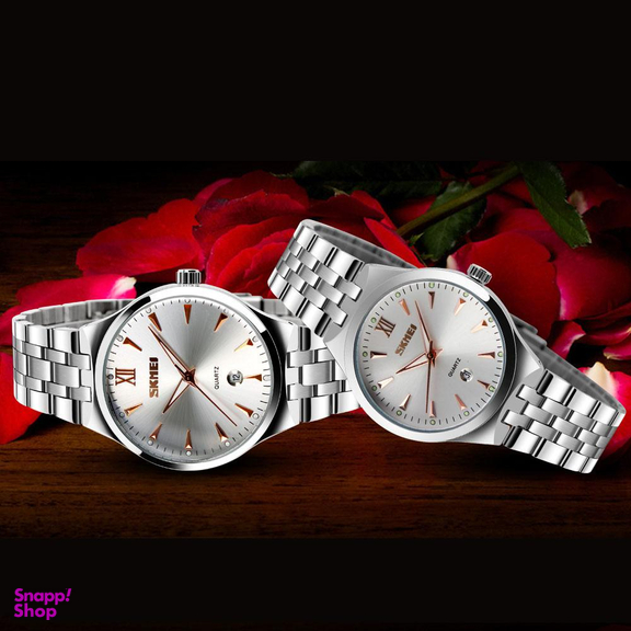 ست ساعت مچی عقربه ای زنانه و مردانه اسکمی (Skmei) کد 9071 02