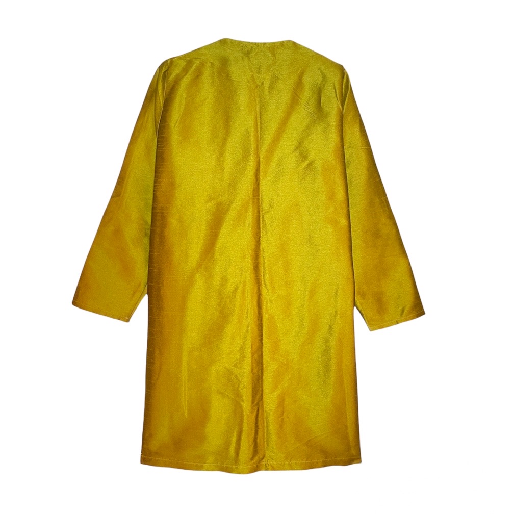 مانتو تافته وسمه (VASMEH) کد 400 رنگ خردلی فری سایز