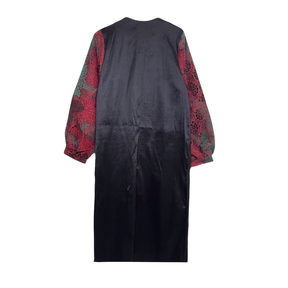 مانتو تافته وسمه (VASMEH) کد 405 رنگ مشکی زرشکی فری سایز