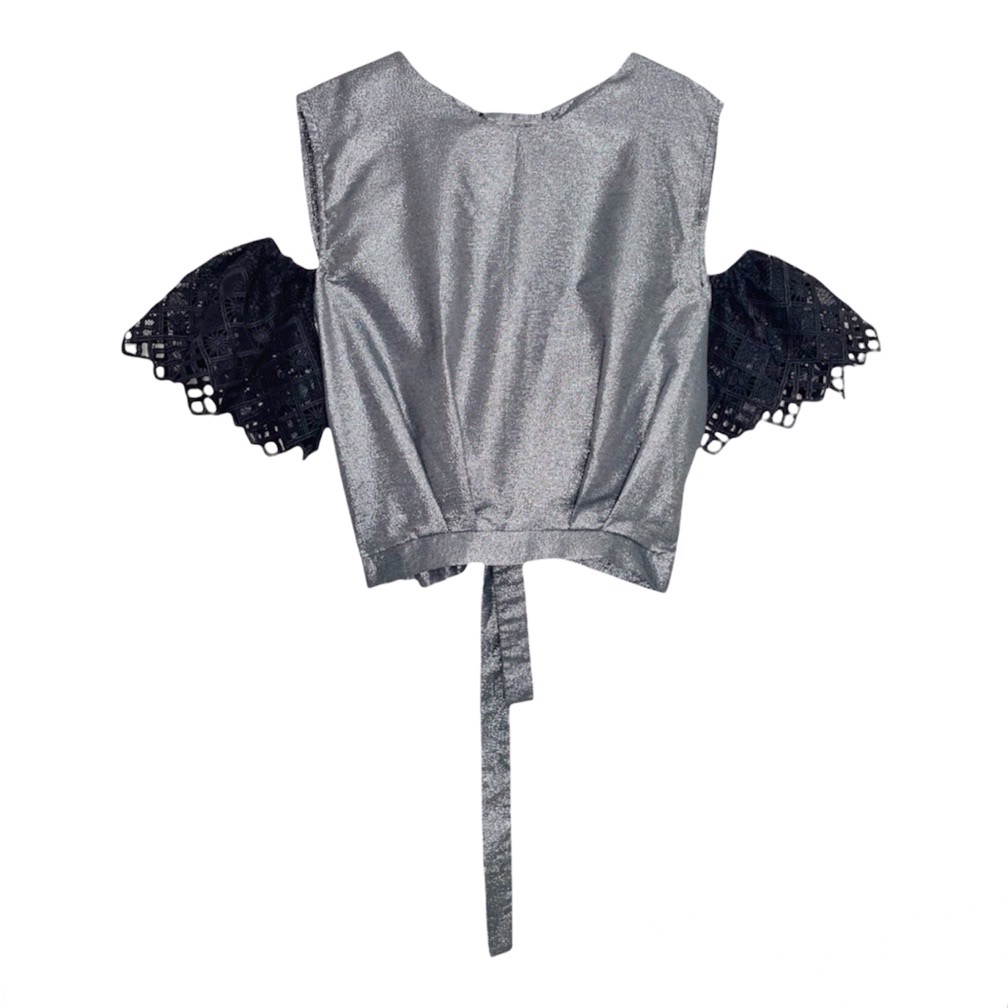 شومیز لمه وسمه (VASMEH) کد 205 رنگ مشکی نقره ای فری سایز