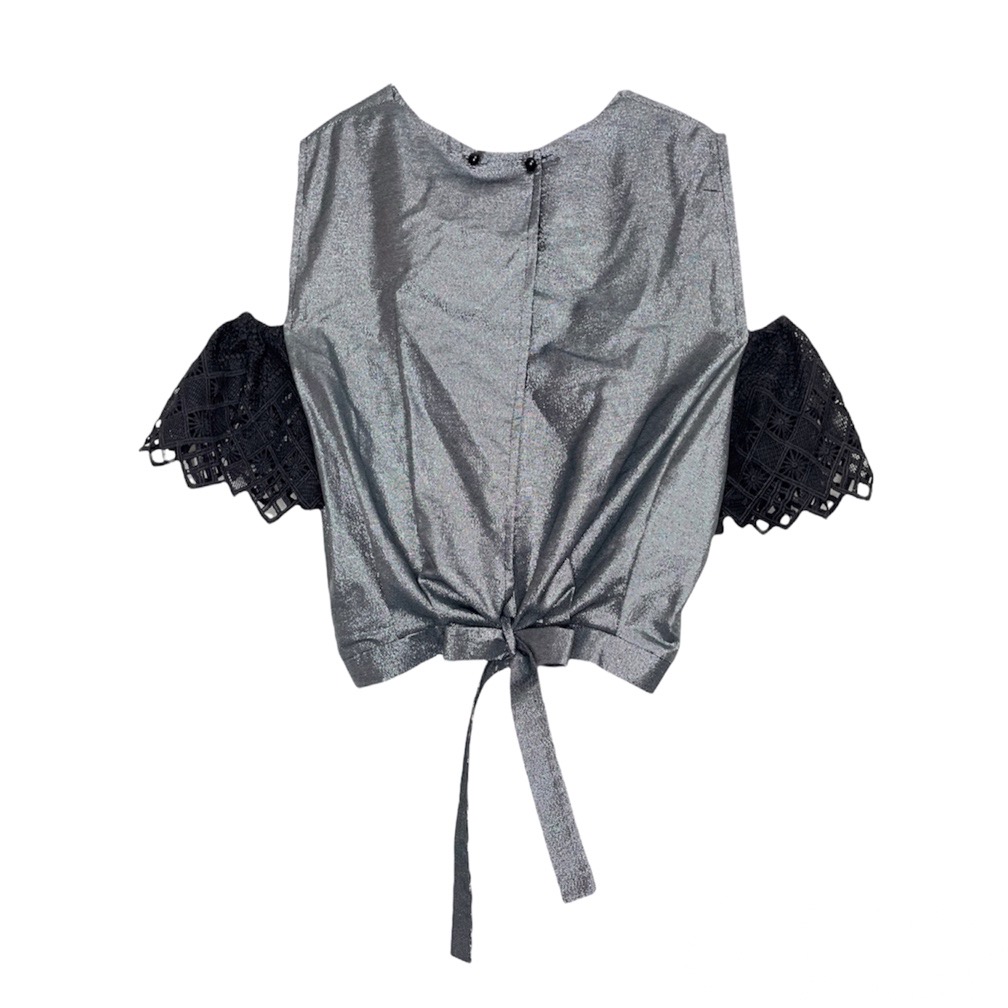 شومیز لمه وسمه (VASMEH) کد 205 رنگ مشکی نقره ای فری سایز