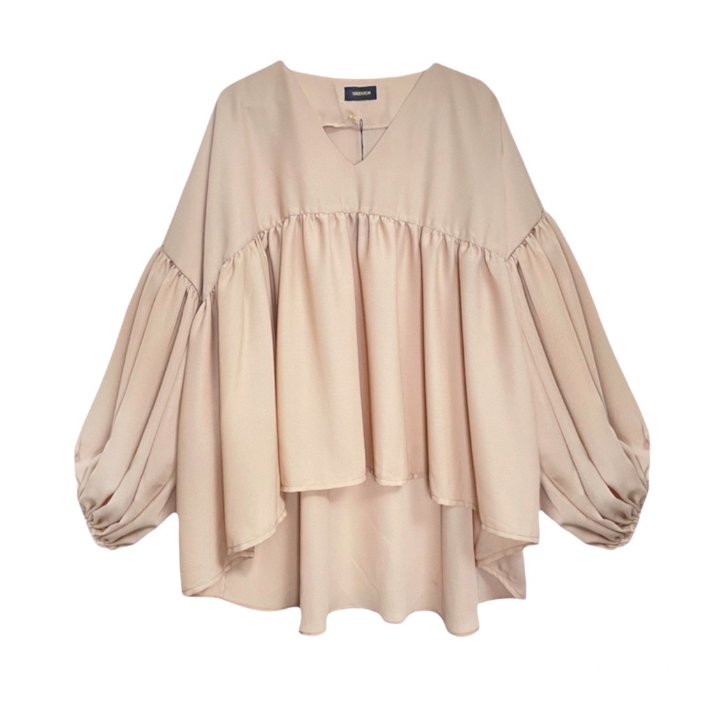 شومیز کرپ حریر وسمه (VASMEH) کد 202 رنگ کرم فری سایز