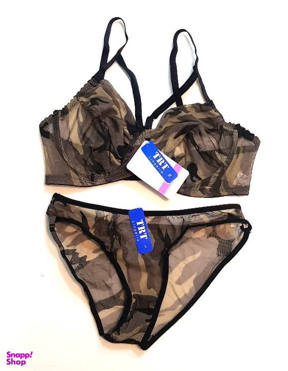 ست شورت و سوتین زنانه تیریتی طرح چریکی