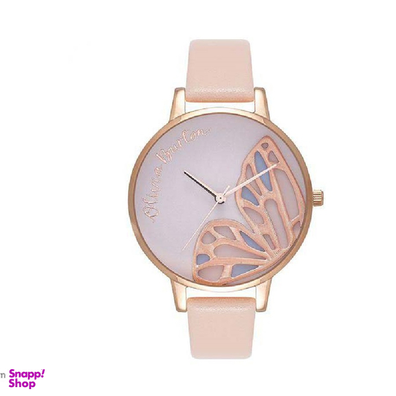 ساعت مچی عقربه ای زنانه الیویا (Olivia Burton) مدل OB16EB01 جنس بدنه فلزرنگ صورتی